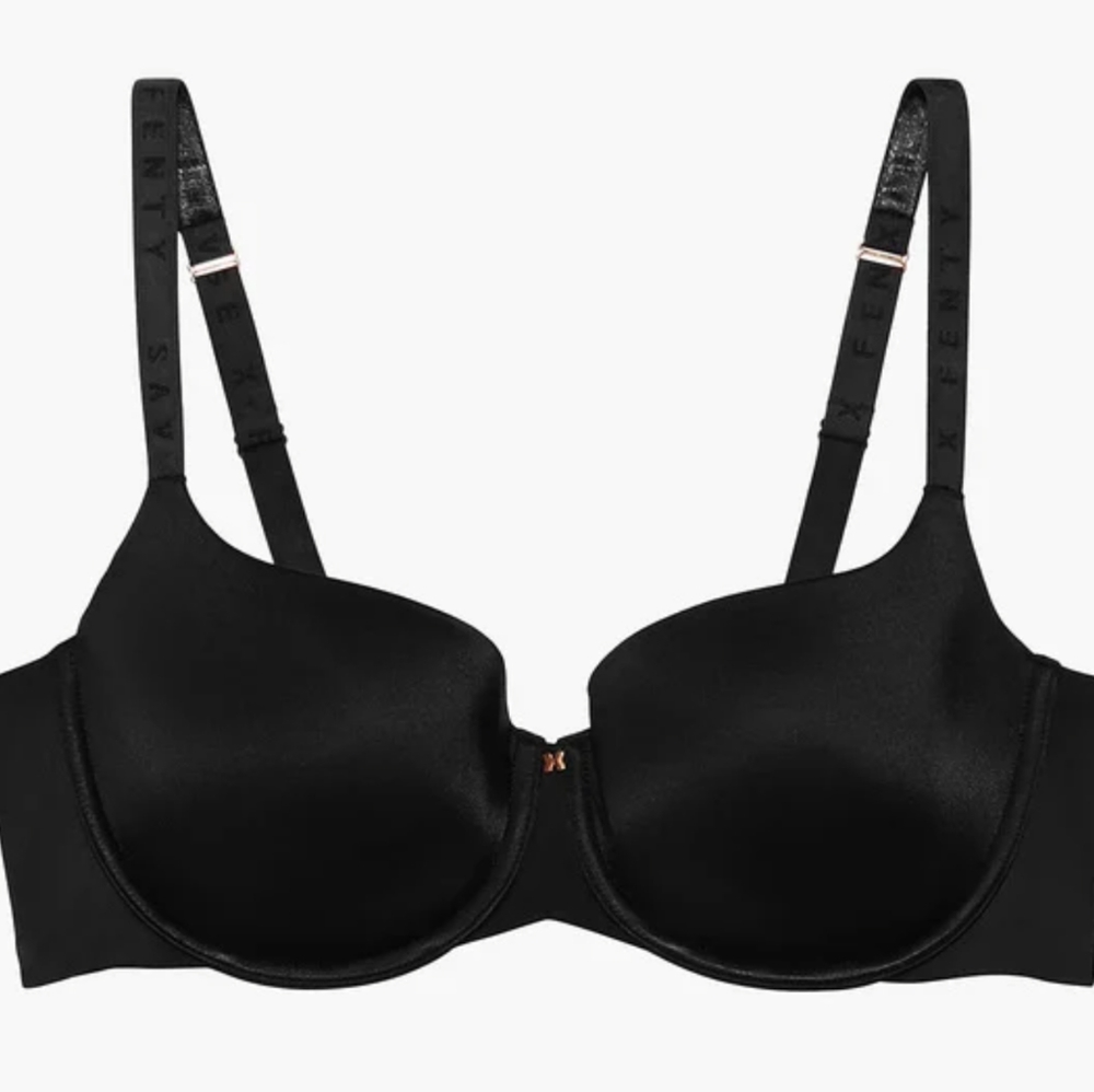 46DD SavageXFenty Microfiber Balconette Bra ~ Black Caviar